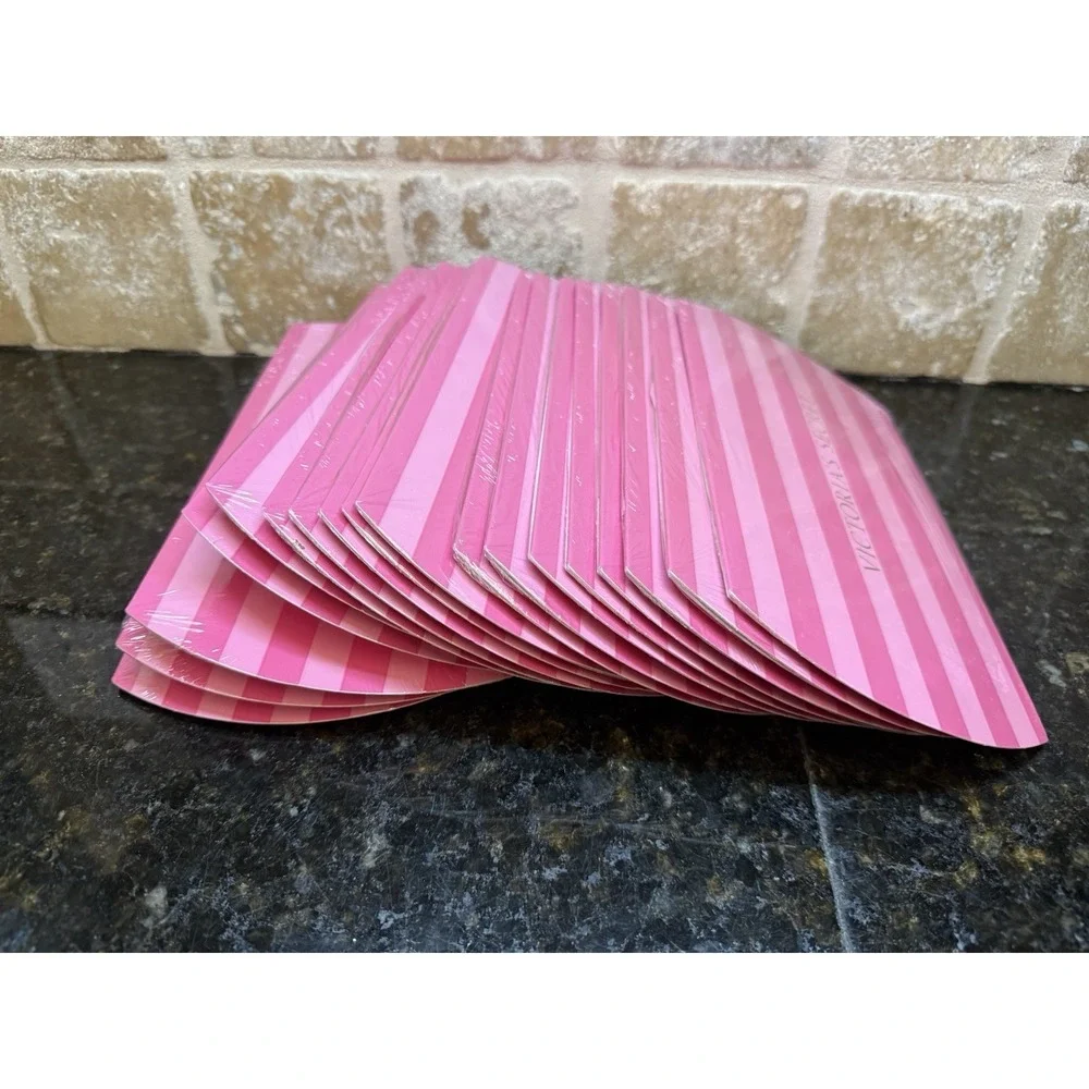 18 VICTORIA'S SECRET‎ PINK Striped Rounded Edge Small Gift Boxes NEW & 4 Bags